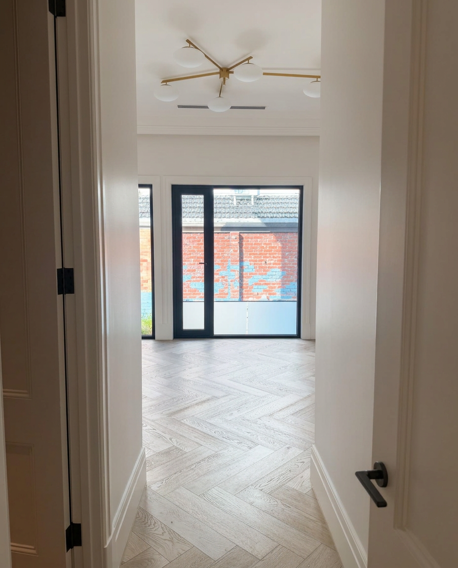 Herringbone-floored suite in a recently inspected Melbourne home